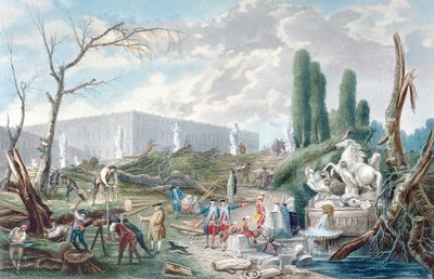 Tree Felling in the Garden of Versailles around the Baths of Apollo by Hubert Robert